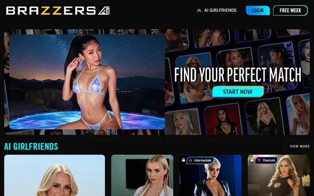 Brazzers AI homepage preview