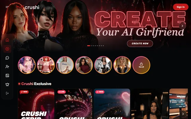 Crushi AI homepage preview