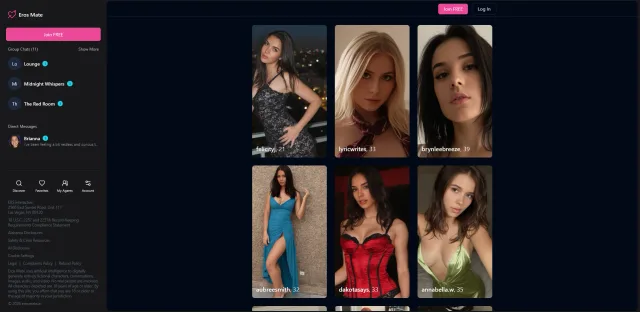 ErosMate homepage preview