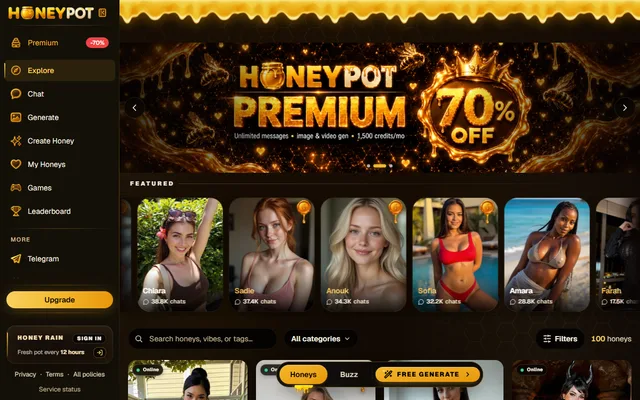 HoneyPot homepage preview