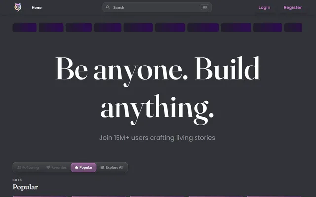Janitor AI homepage preview