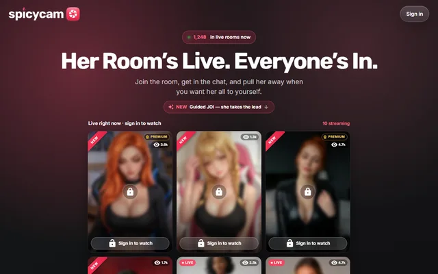 SpicyCam AI homepage preview